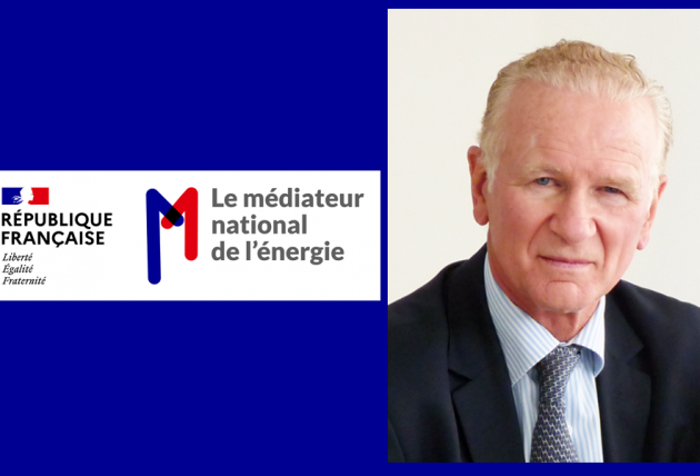 Logo médiateur national de l'énergie avec Olivier Challan Belval